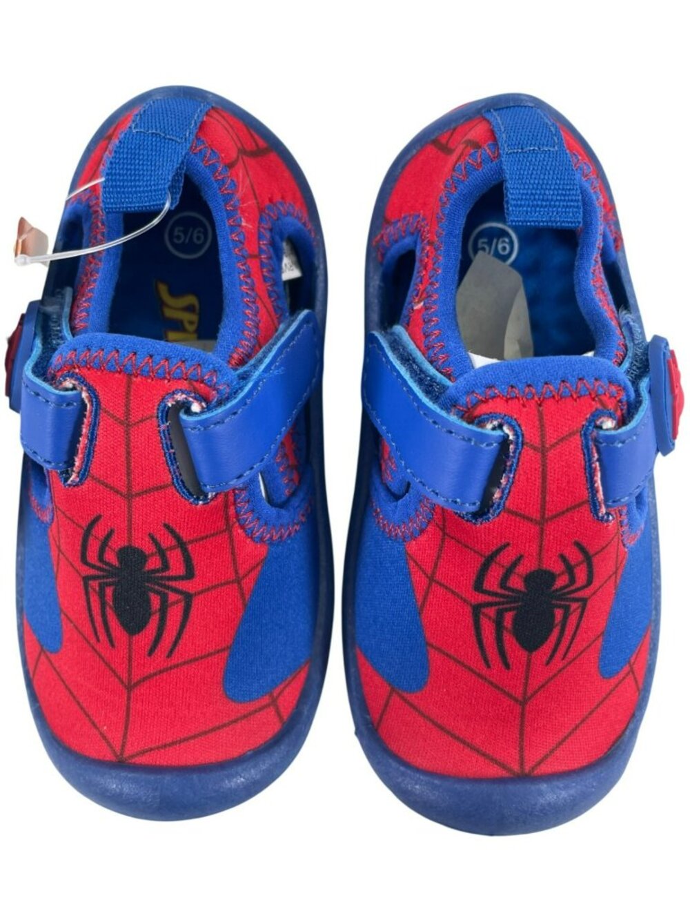 Marvel Spider-Man Water Shoes Red & Blue Adjustable Toddler Boys Size 5/6 NEW - Picture 6 of 12